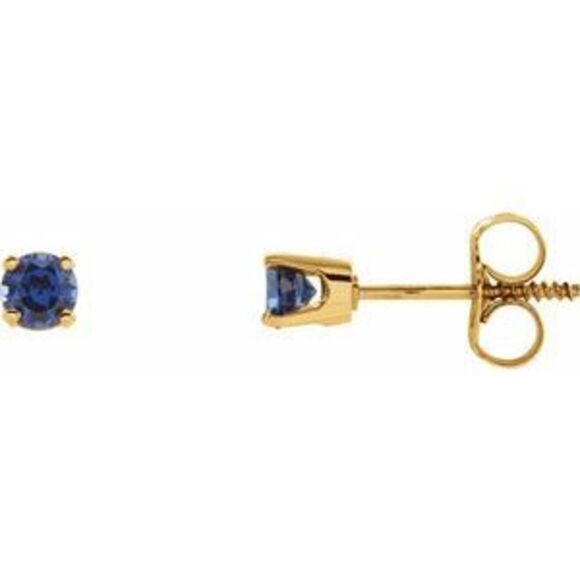14K Yellow Lab-Grown Blue SapphireEarrings,All Products : American Fashion Style Bags On Sale